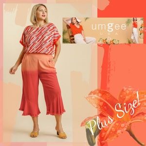 Luxury boutique brand linen blend pants w/elastici
